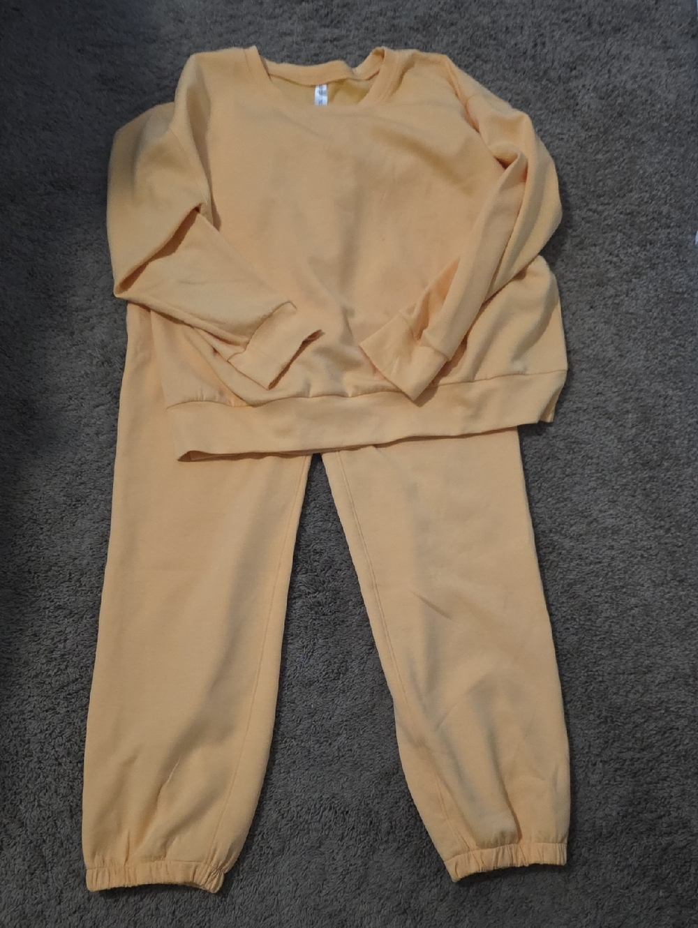 Women's Peach Track Pants & Sweatshirt Set - Relaxed Jogger